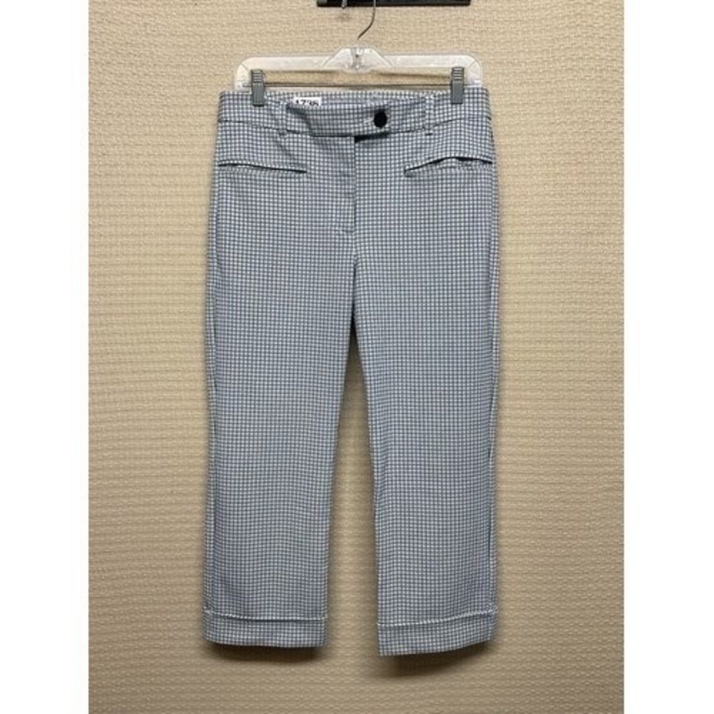 NWOT‎ Betabrand Blue/Black Gingham Slim Straight Career Pants Women MP China
